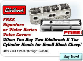 FREE Valve Covers When You Buy Two Edelbrock E-Tec Cylinder Heads for Small Block Chevy