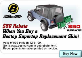 $50 Rebate When You Buy a Bestop Supertop Replacement Skin!