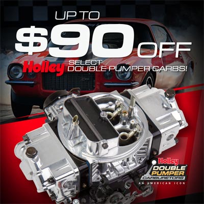 Holley Brands - up to $90 off select Holley Double Pumper Carbs