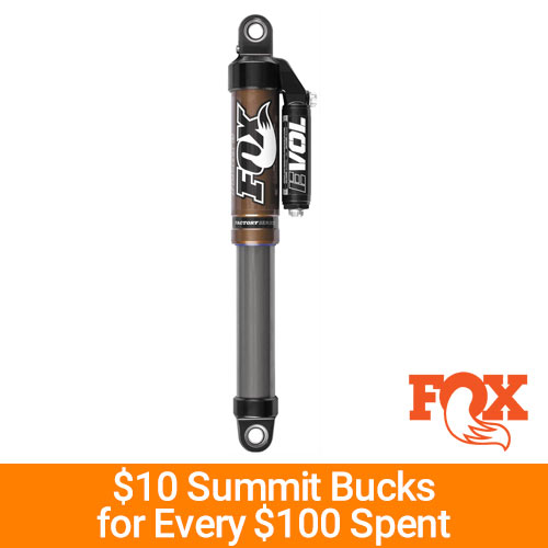 Earn $10 Summit Bucks for Every $100 Spent on Fox Shox Powersports Products