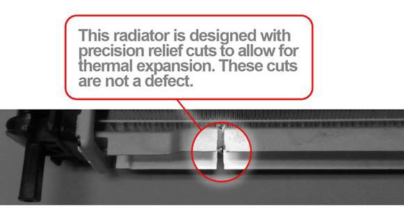 Relief Cuts in Radiator Rails