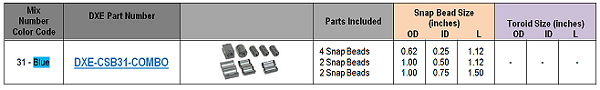 DX Engineering Ferrite Combo Pack RFI Suppression Snap-On Ferrite Beads DXE-CSB31-COMBO