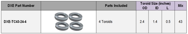 DX Engineering Ferrite - VHF Large Toroid Pack DXE-TC43-24-4