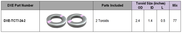 DX Engineering VLF to VHF Large Toroid Pack DXE-TC77-24-2