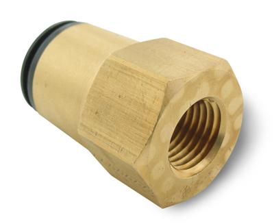 Air Lift Push to Connect Fittings 21869 Compression Fitting, Straight, Steel, Nickel Plated, 1/4 in. NPT, 1/4 in. To Connect, Each