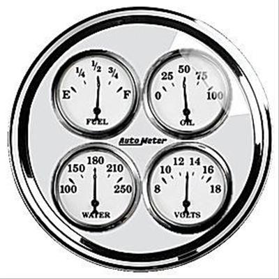 AutoMeter Gauge Quad 5in. 0 Ohm(e) to 90 Ohm(f)Elec Old Tyme White II thumbnail 2