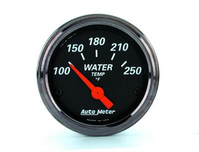 AutoMeter Gauge Dual Wtmp & Volt 3-3/8in. 250 Deg. F & 18V Elec Designer Black