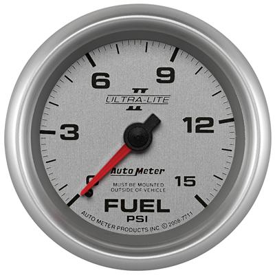 Autometer Ultra-Lite II 2 5/8in 0-15 PSI Mechanical Fuel Pressure Gauge