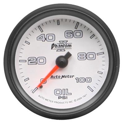 Autometer Phantom II 2-5/8in 100 PSI Stepper Motor Oil Pressure Gauge