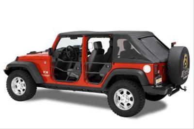 Bestop HighRock 4x4 Element Doors for 2007-2018 WRANGLER, 2018 WRANGLER JK - 5181101 Doors, Element, Rear, Lower Half, Steel, Black Powdercoated, Satin, Jeep, Pair