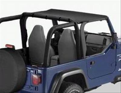 Bestop Header Bikini Tops 5252515 Soft Top, Bikini, Polymer Cloth, Black Denim, Jeep, Each