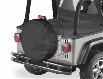 Bestop Tire Covers 6102915 Cover, Black Denim, Fabric, Wraparound, for Tires up to 9 in. Wide and 29 in. Diameter, Each thumbnail 2