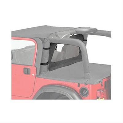 Bestop Wraparound Windjammers 8003315 Soft Top, Windjammer, Polymer Cloth, Black Denim, Jeep, Each