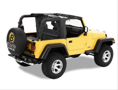 Bestop Wraparound Windjammers for 2003-2006 WRANGLER - 8003535 Soft Top, Windjammer, Polymer Cloth, Black Diamond, Jeep, Each thumbnail 2