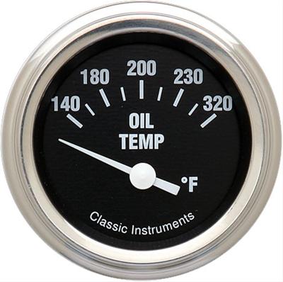Classic Instruments Hot Rod Series Gauges HR28SLC Gauge, Series, Oil Temperature, 140-320 degrees F, 2 1/8 in., Black Face, Analog, Electrical, Each