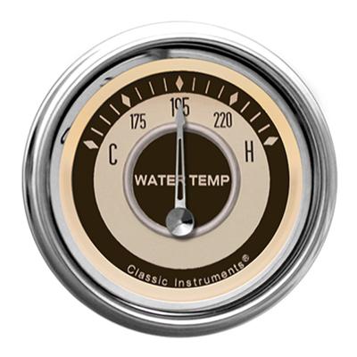 Classic Instruments Nostalgia VT Series Gauges NT26SHC Gauge, VT, Water Temperature, 140-280 degrees F, 2 1/8 in., Beige Face, Analog, Electrical, Each