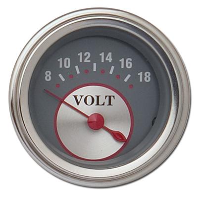 Classic Instruments Silver Series Gauges SS30SLF Gauge, Series, Voltmeter, 8-18 V, 2 1/8 in., Face, Analog, Electrical, Each