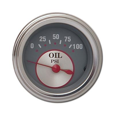 Classic Instruments Silver Series Gauges SS81SLF Gauge, Series, Oil Pressure, 0-100 psi, 2 1/8 in., Face, Analog, Electrical, Each