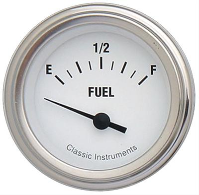 Classic Instruments White Hot Series Gauges WH09SLF Gauge, Series, Fuel Level, Empty-Full, 2 1/8 in., Face, Analog, Electrical, Each