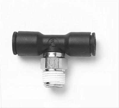 Dedenbear Quick-Connect Fittings AALMT Air Shifter Component, Tee Fitting, 1/4 in. O.D. to 1/8 in. NPT, Quick-Disconnect, Nickel Plated Brass, Each thumbnail 3