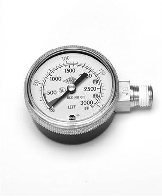 Dedenbear CO2 Replacement Regulator Analog Gauges GHP Gauge, Air Pressure, 0-3,000 psi, 2 1/16 in., Analog, Mechanical, Each