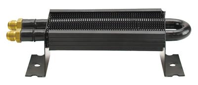 Derale Compact Fluid Coolers 13310 Cooler, Compact, Tube and Fin, 2 Rows, Copper/Aluminum, Black, -6 AN Male Threads Inlet/Outlet, Each