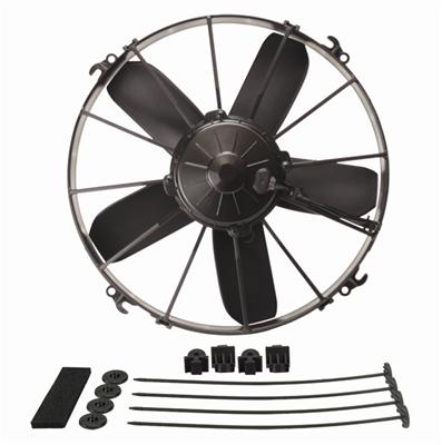 13 Inch 1,640 CFM Derale High-Output Paddle Blade Fan 16142 Fan, Electric, Single, cfm., in. Fan, 13.063 in. OD., 3.750 in. Thick, Puller, Each