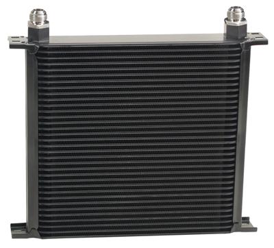 Derale Stacked Plate Fluid Coolers 53410 Cooler, Plate-Type, Aluminum, Black, 34-Row, -10 AN, 12.063 in. x 13 in. x 2 in., Each
