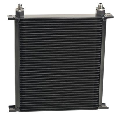 Derale Stacked Plate Fluid Coolers 54012 Cooler, Plate-Type, Aluminum, Black, 40-Row, -12 AN, 13.875 in. x 13 in. x 2 in., Each
