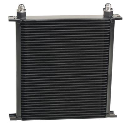Derale Stacked Plate Fluid Coolers 54008 Cooler, Plate-Type, Aluminum, Black, 40-Row, -8 AN, 13.750 in. x 13 in. x 2 in., Each