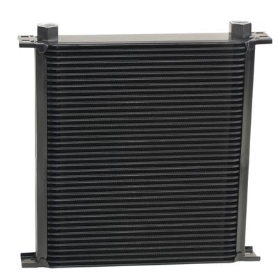 Derale Stacked Plate Fluid Coolers 54078 Cooler, Plate-Type, Aluminum, Black, 40-Row, -10 AN, 12.75 in. x 13 in. x 2 in., Each
