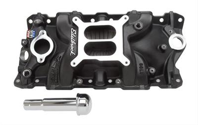 Edelbrock Intake Manifold Perf Eps SBC w/ Oil Fill Tube and Breather Black thumbnail 2