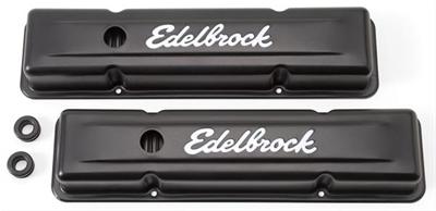 Edelbrock 4443 Edelbrock Signature Series Black Valve Covers | Summit Racing