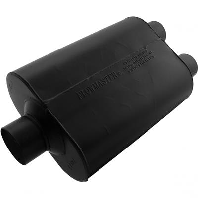Flowmaster Super 40 Series Delta Flow Steel 3 Inch Muffler 9530452 Muffler, Series, in. Inlet/Dual 2 1/2 in. Outlet, Steel, Black, Each thumbnail 4