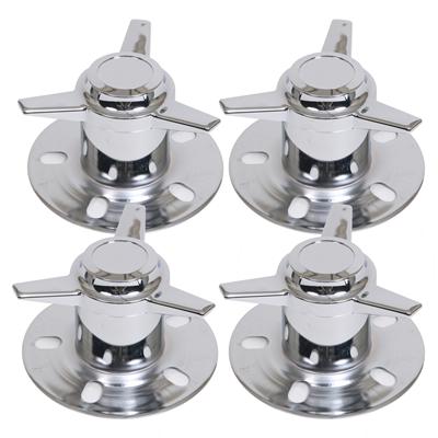 Pack of 4 Gorilla Automotive 73515 Chrome 3 Bar Spinners with Towers