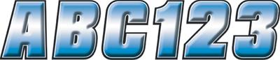 Hardline Products Factory Matched Series 500 Decals CHBLK500 Decals, 500, Number/Letter Combos, Vinyl, Chrome/Black, 1.5 in Width, 2 in Length, Kit