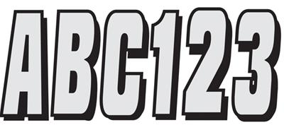 Hardline Products Factory Matched Series 320 Decals SIBLK320 Decals, 320, Number/Letter Combos, Vinyl, Silver/Black, 2 in Width, 3 in Length, Kit
