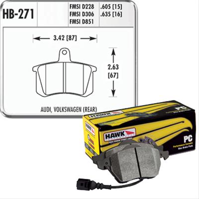 Hawk Performance Ceramic Brake Pads HB271Z.635 Pads, Ceramic, Ceramic, Rear, Audi, Volkswagen, Passenger Car, Set thumbnail 2