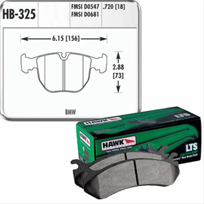 Hawk Performance LTS Brake Pads HB325Y.720 Pads, Ferro-Carbon, LTS, Front, BMW, Set