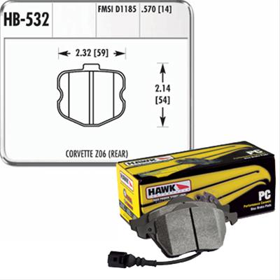 Hawk Performance HB532Z 570 Hawk Performance Ceramic Brake Pads