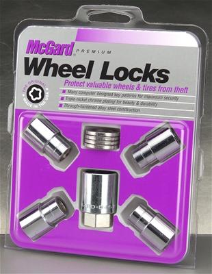 McGard Wheel Lock Nut Set - 4pk. (Reg. Shank Seat) 7/16-20 / 13/16 Hex / 1.38in. Length - Chrome thumbnail 3