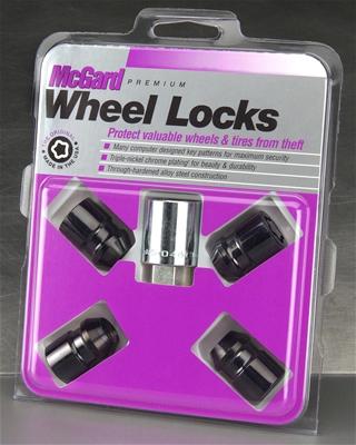 McGard Wheel Lock Nut Set - 4pk. (Cone Seat) 1/2-20 / 3/4 & 13/16 Dual Hex / 1.28in. Length - Black thumbnail 3