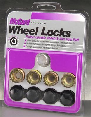 McGard Wheel Lock Nut Set - 4pk. (Under Hub Cap / Radius Seat) M14X1.5 / 19mm Hex / .890in. L w/Caps thumbnail 3