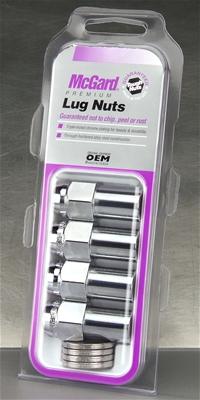 McGard Hex Lug Nut (Long Shank - .946in.) 1/2-20 / 13/16 Hex / 1.85in. Length (4-Pack) - Chrome thumbnail 3