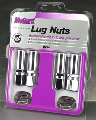 McGard Hex Lug Nut (Drag Racing X-Long Shank) 1/2-20 / 13/16 Hex / 2.475in. Length (4-Pack) - Chrome thumbnail 2
