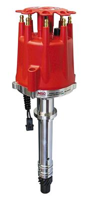 MSD Pro-Billet Distributors 85551 Distributor, Pro-Billet, Mech. Adv., Magnetic Trigger, 6.937 in. Tall, Small Red Cap, 0.500 in. Shaft, Needs Box, Chevy, Big/Small Block, Each thumbnail 4