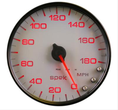 Autometer Spek-Pro Gauge Speedometer 5in 180 Mph Elec. Programmable White/Black thumbnail 2