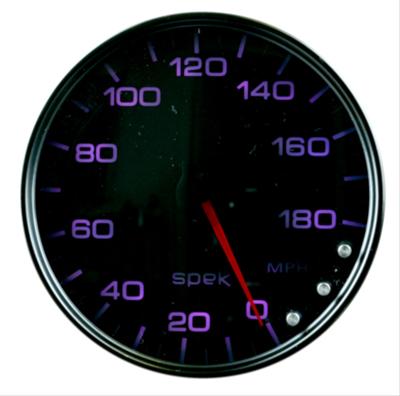 Autometer Spek-Pro Gauge Speedometer 5in 180 Mph Elec. Programmable Black/Smoke/Black thumbnail 4