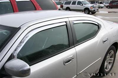 Putco 05-10 Dodge Charger (Front Only) Element Chrome Window Visors thumbnail 2