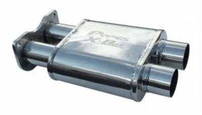 Pypes X-Box 304 Stainless Steel 2.5 Inch Muffler MVX10 Muffler, Series, Steel, Polished, Dual in. Inlets/Dual in. Outlets, Each